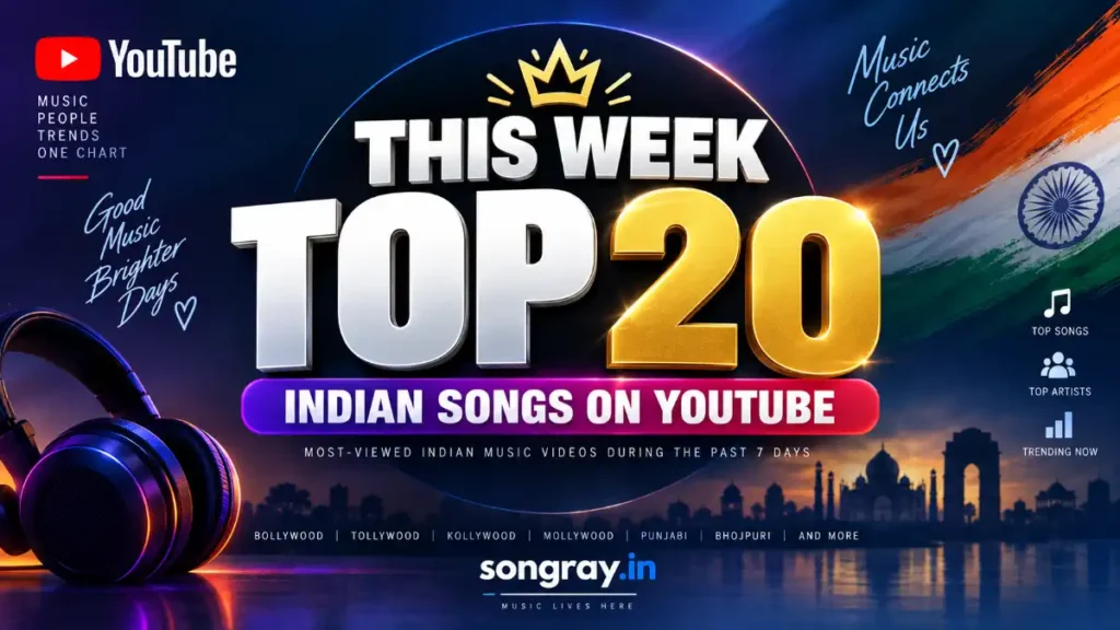 Top Indian songs on YouTube this week - Official weekly top 20 chart leaderboard